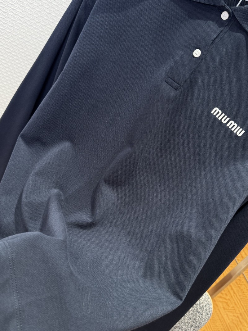 Miu Miu Alphabet Embroidered Polo Shirt 1 4