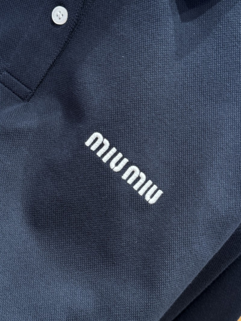 Miu Miu Alphabet Embroidered Polo Shirt 1 5