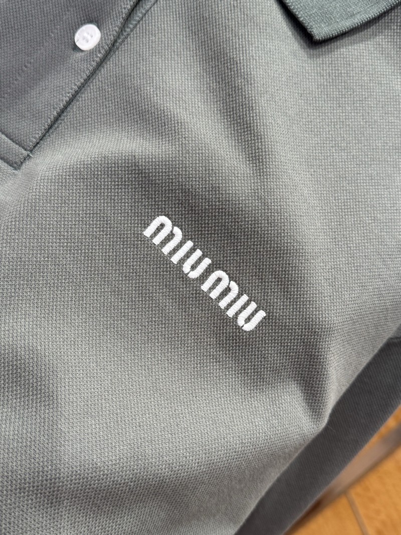 Miu Miu Alphabet Embroidered Polo Shirt 2 5