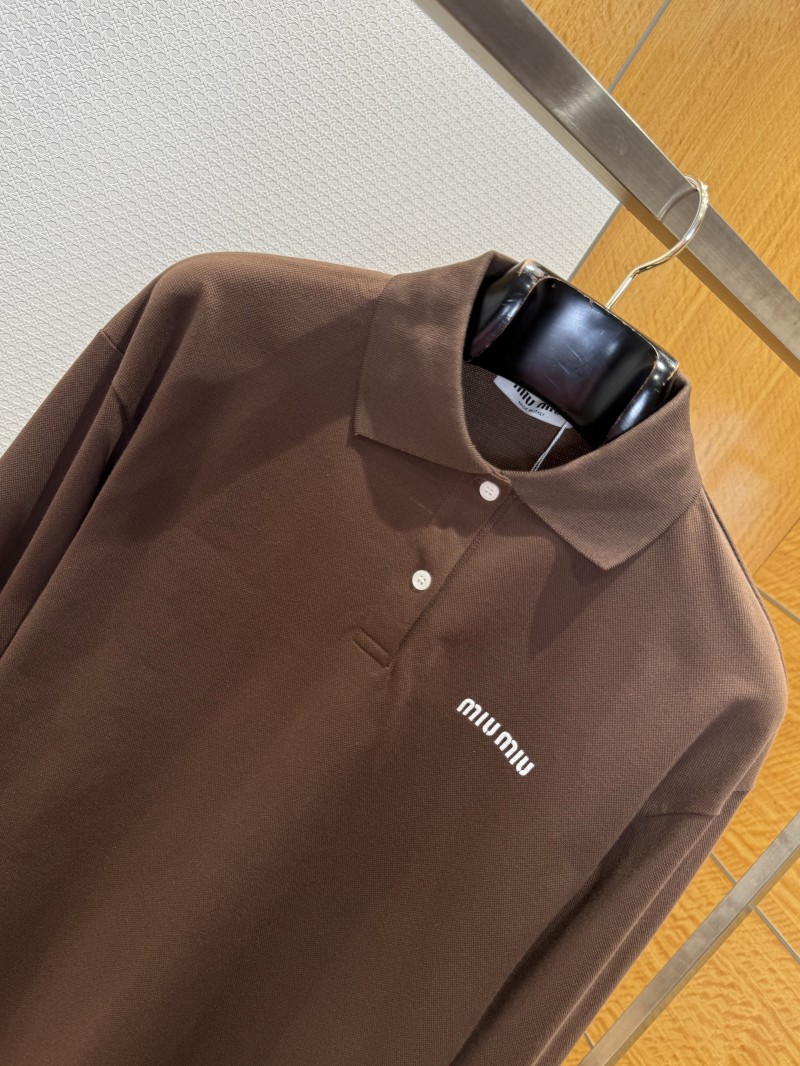 Miu Miu Alphabet Embroidered Polo Shirt 3 2