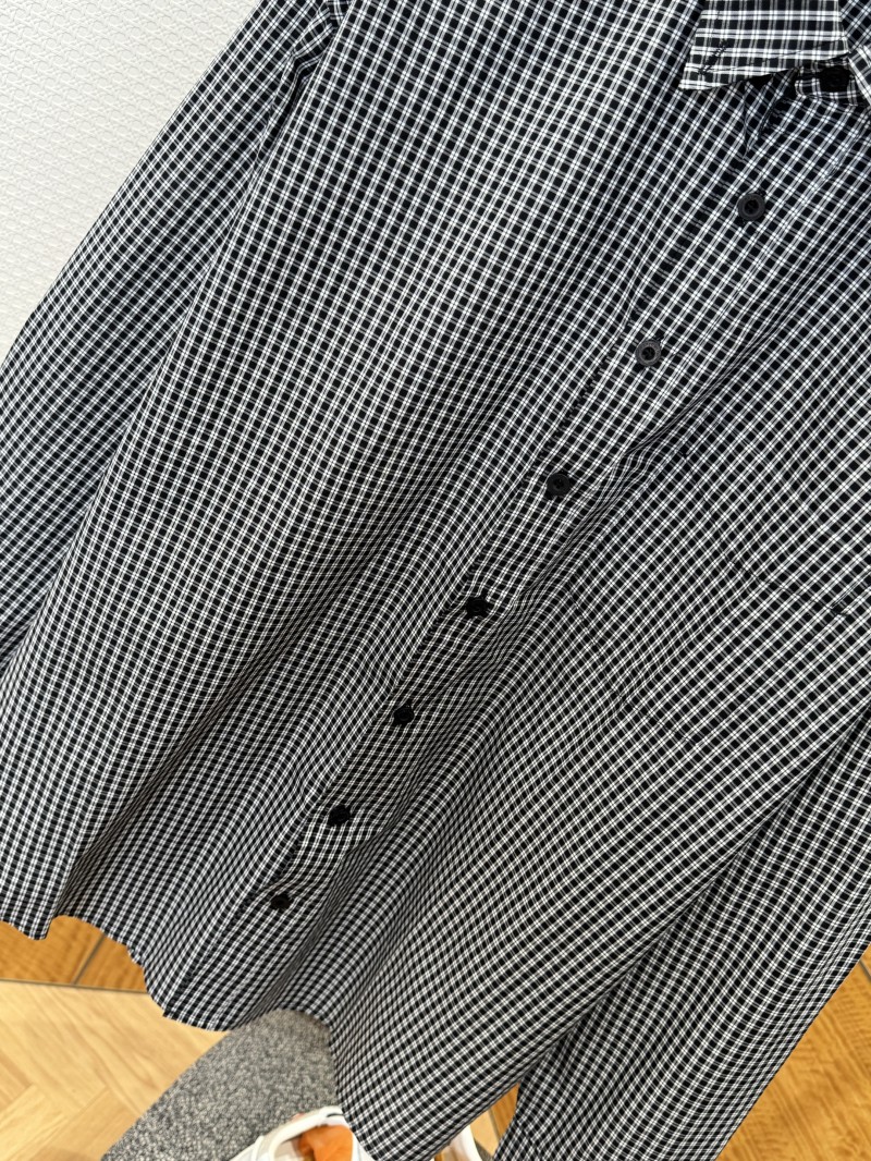 Balenciaga Letter Print Checkered Collar Shirt 3