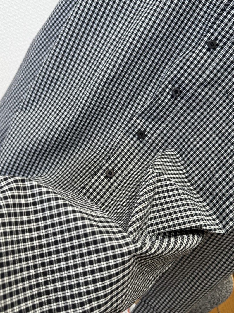 Balenciaga Letter Print Checkered Collar Shirt 4