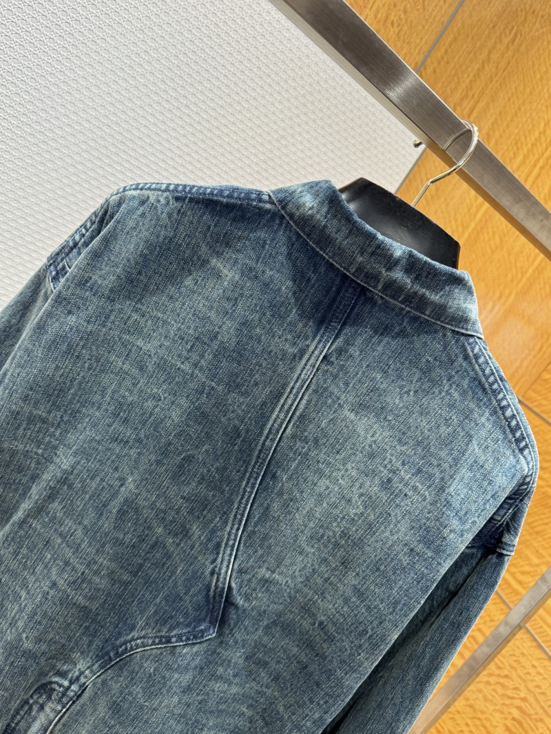 Balenciaga Distressed Single-Breasted Pocket Lapel Denim Jacket 6