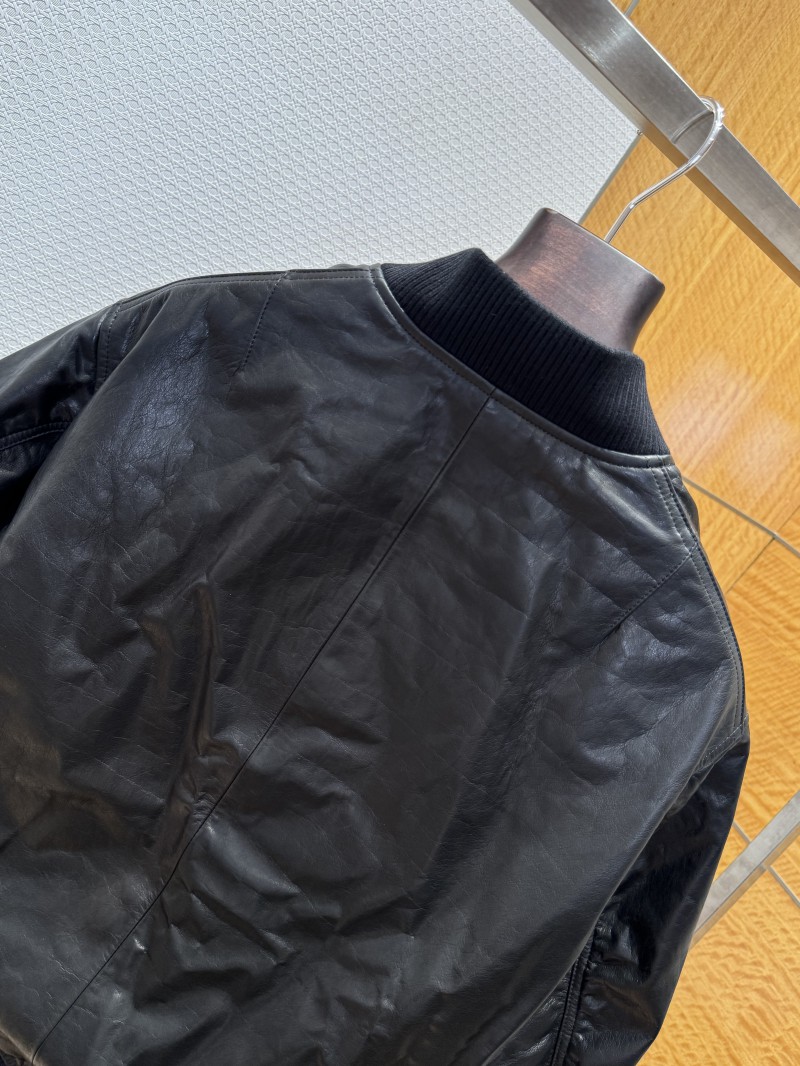 Prada Genuine Leather Zipper Triangle Label Jacket Coat 6