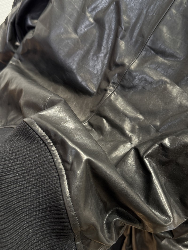 Prada Genuine Leather Zipper Triangle Label Jacket Coat 7