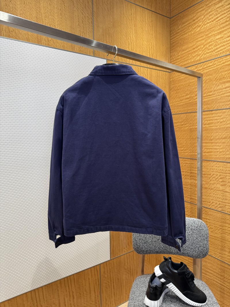 Prada Triangular Logo Distressed Denim Jacket 1