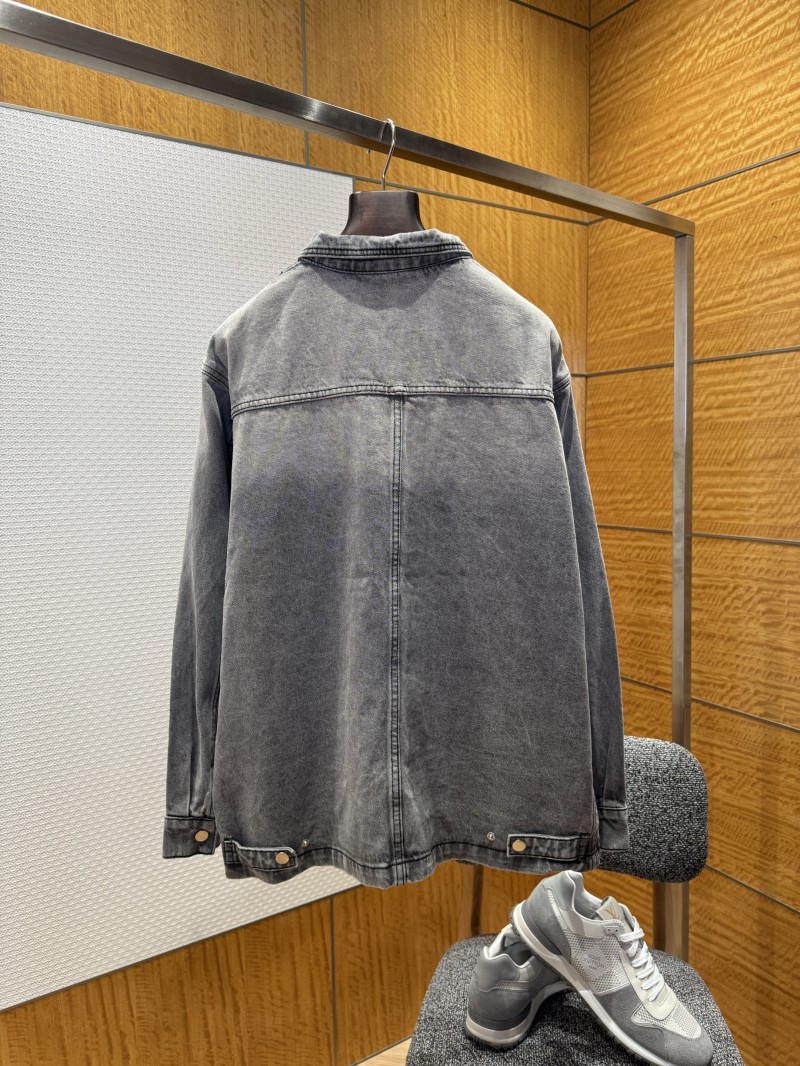 Prada Solid Color Single-Breasted Casual Denim Jacket 1
