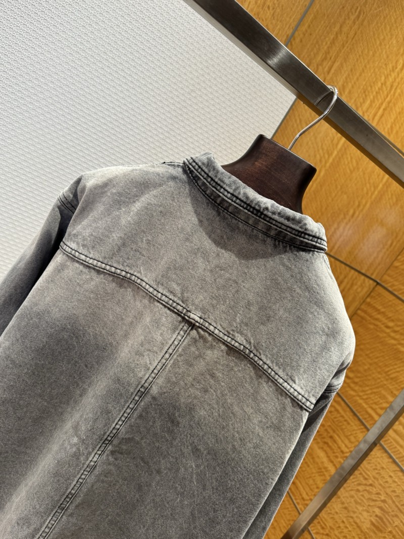 Prada Solid Color Single-Breasted Casual Denim Jacket 6