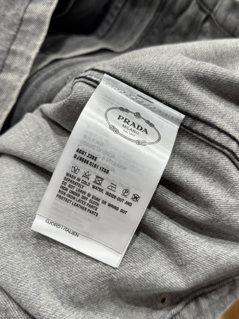 Prada Solid Color Single-Breasted Casual Denim Jacket 8