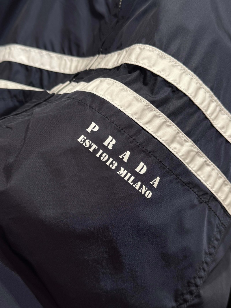 Prada Color-Blocked Printed Long-Sleeve Jacket 4