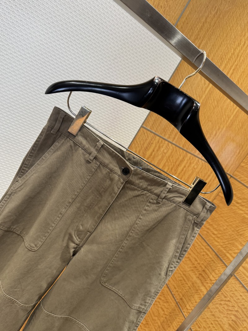Prada Wide-Leg Twill Casual Pants 2
