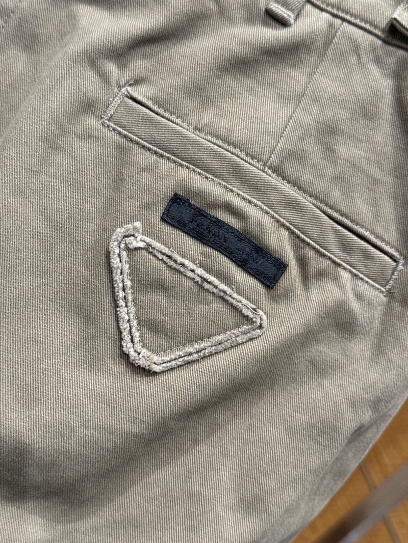 Prada Wide-Leg Twill Casual Pants 8