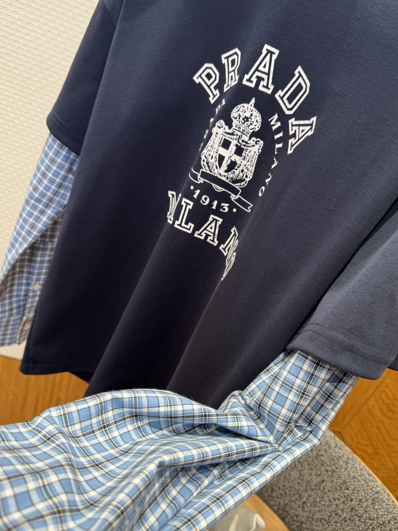 Prada Plaid Patchwork Long Sleeve 5