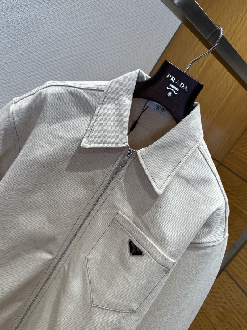 Prada Triangle Logo Zipper Jacket Coat 2