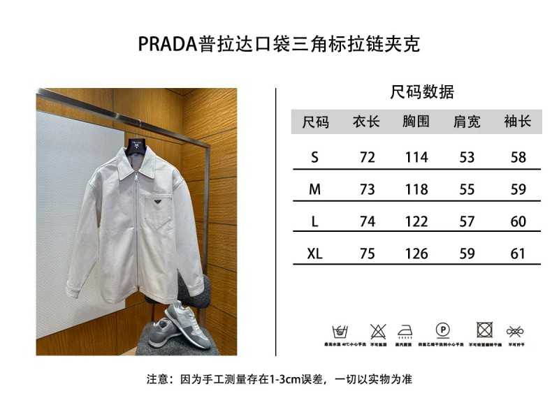 Prada Triangle Logo Zipper Jacket Coat 9