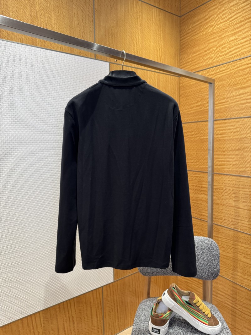 Prada Triangular Logo Long-Sleeve Polo Shirt 1