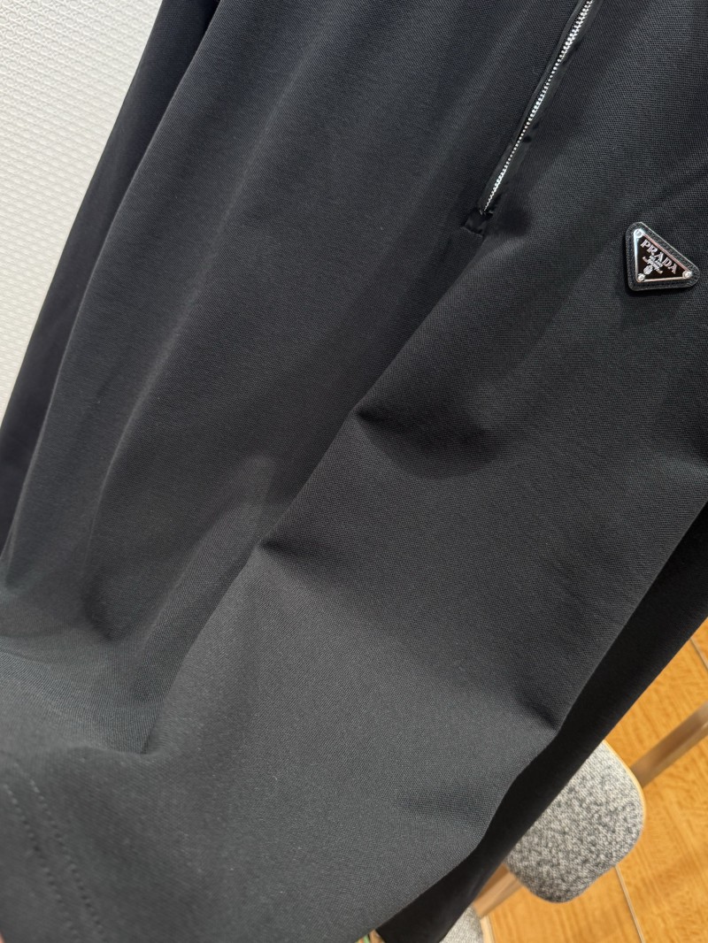 Prada Triangular Logo Long-Sleeve Polo Shirt 4