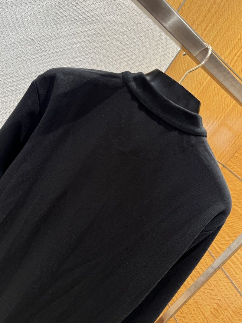 Prada Triangular Logo Long-Sleeve Polo Shirt 6