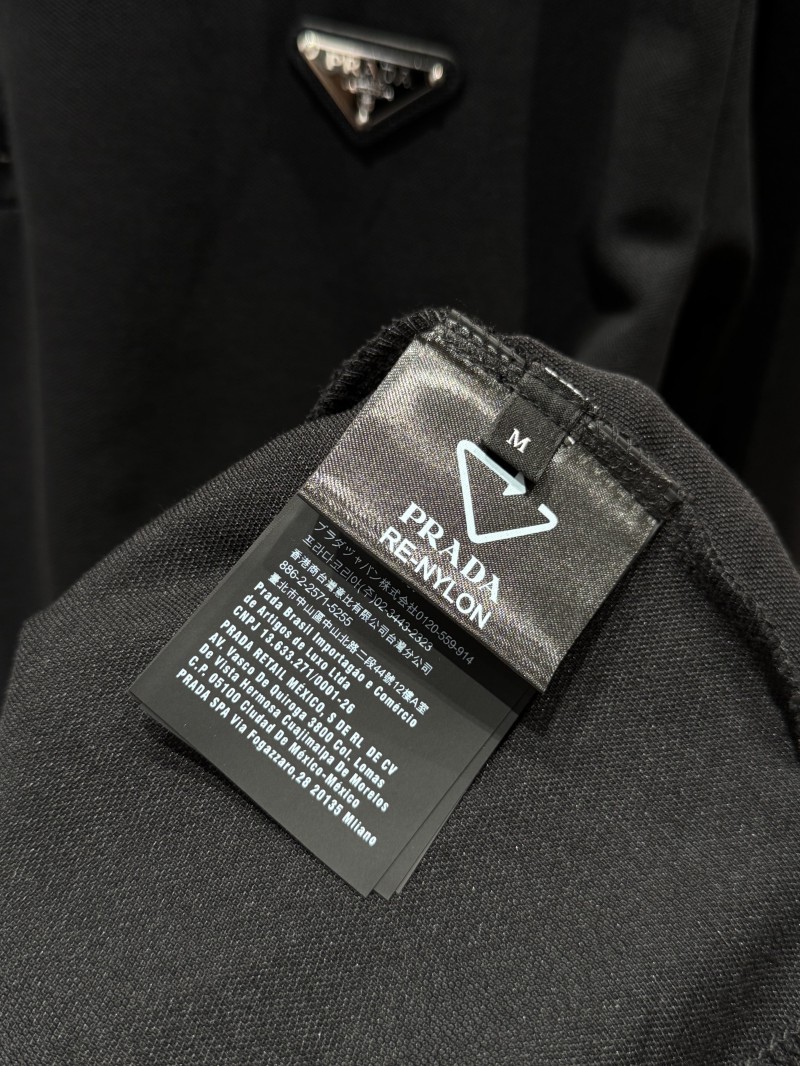 Prada Triangular Logo Long-Sleeve Polo Shirt 8