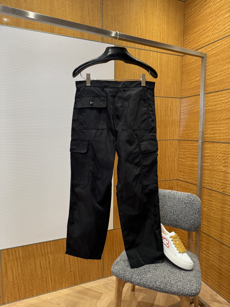 Prada Metal Logo-Embellished Cotton Trousers 1