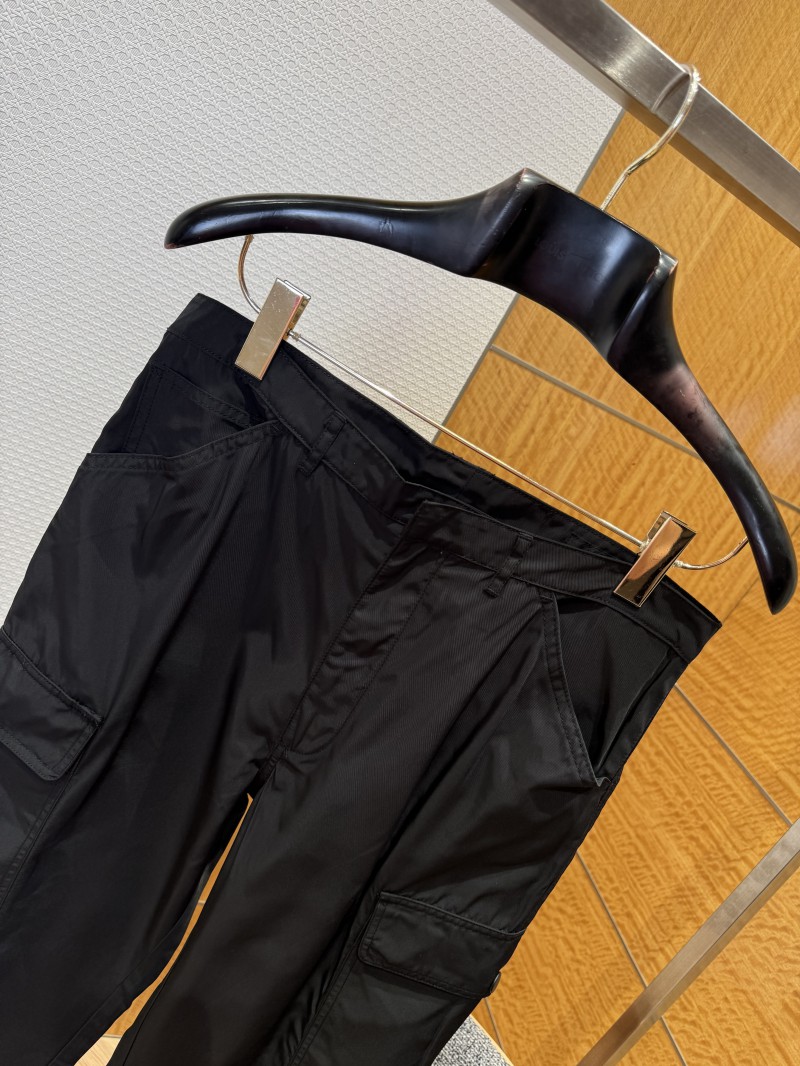 Prada Metal Logo-Embellished Cotton Trousers 2