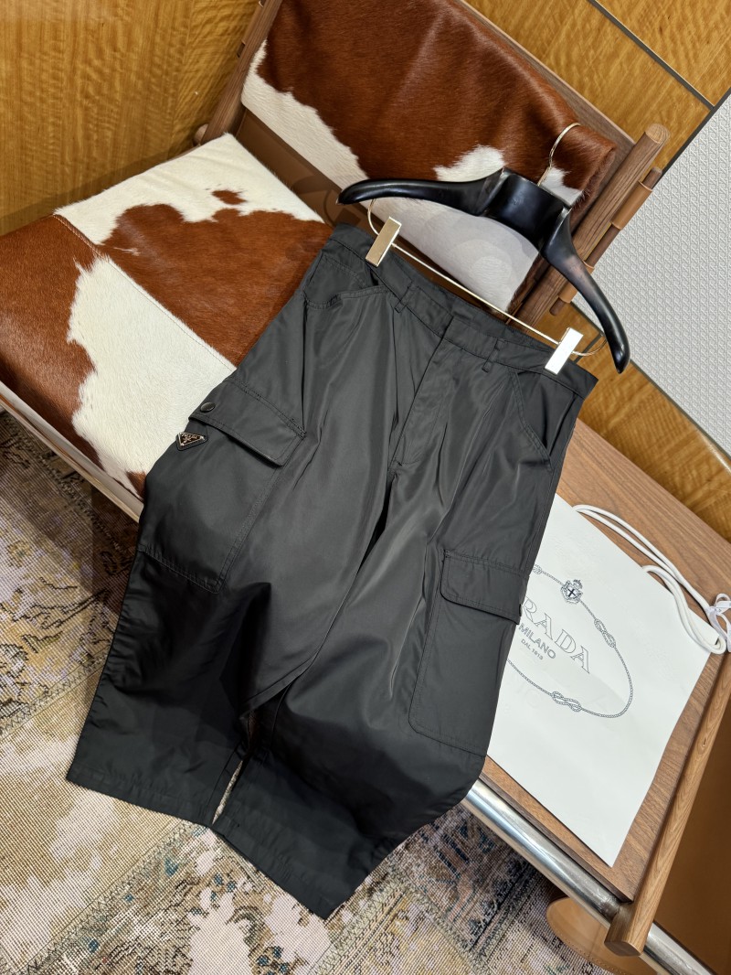Prada Metal Logo-Embellished Cotton Trousers 6