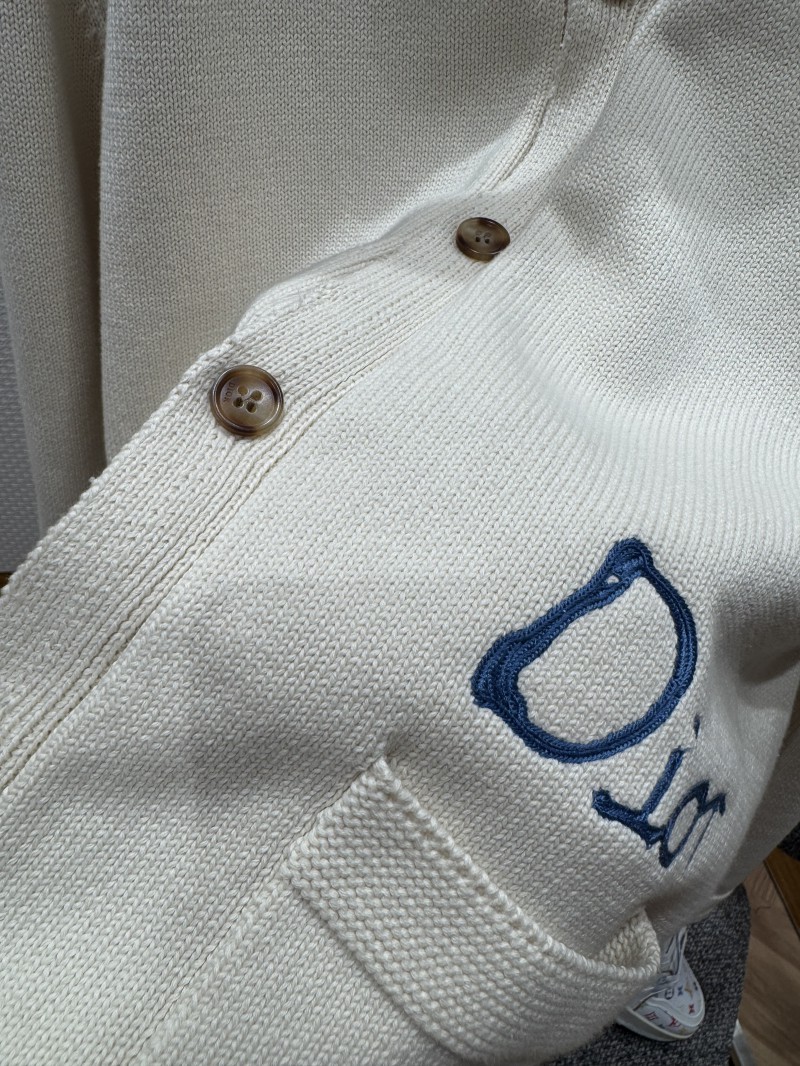 Dior Embroidered Cotton-Blend Button-Down Cardigan 4