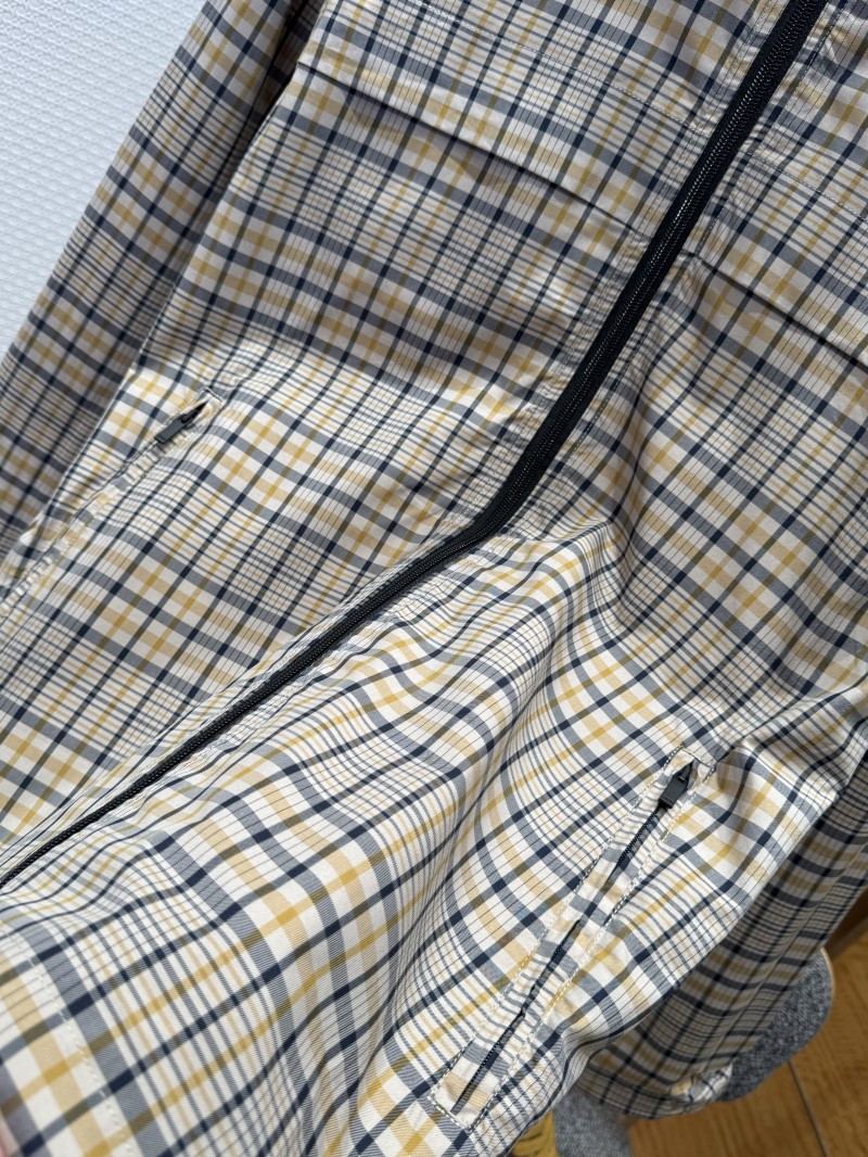 Dior Checkered Stand Collar Embroidered Long-Sleeve Jacket Coat 4