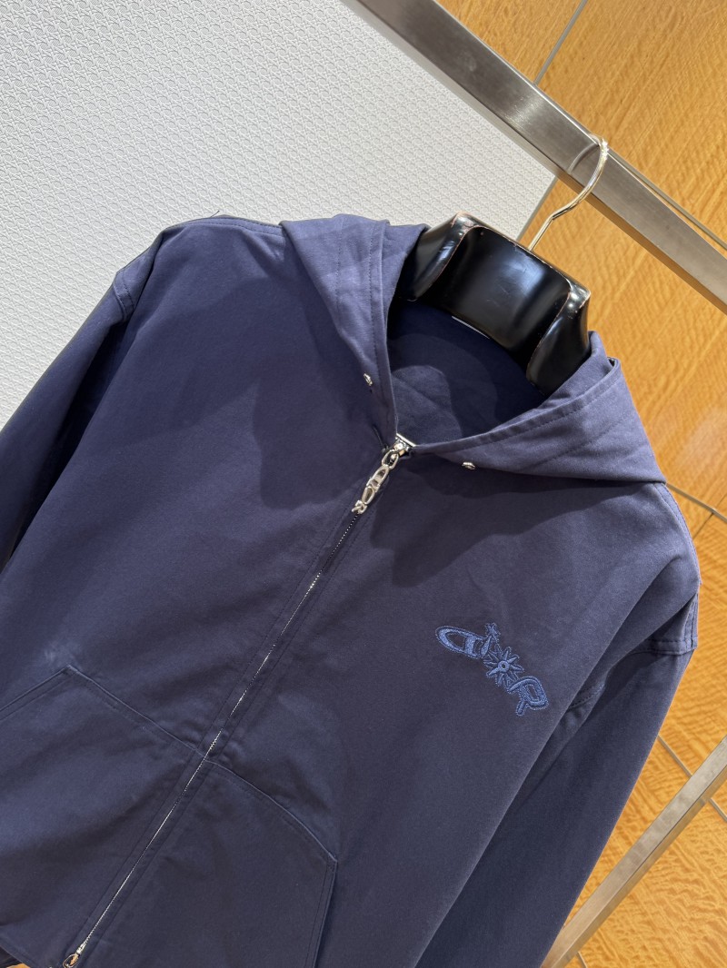 Dior Embroidered Hooded Jacket Coat 2