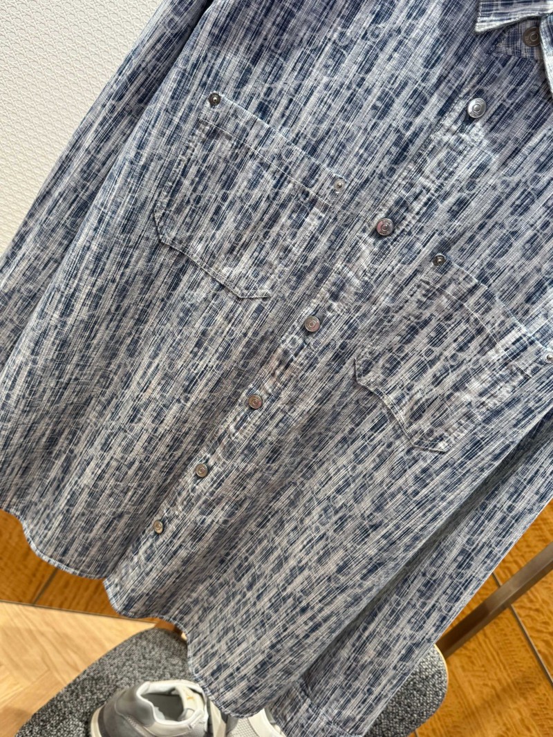 Dior All-Over Print Denim Lapel Collar Shirt 3