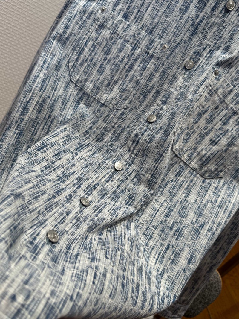 Dior All-Over Print Denim Lapel Collar Shirt 4