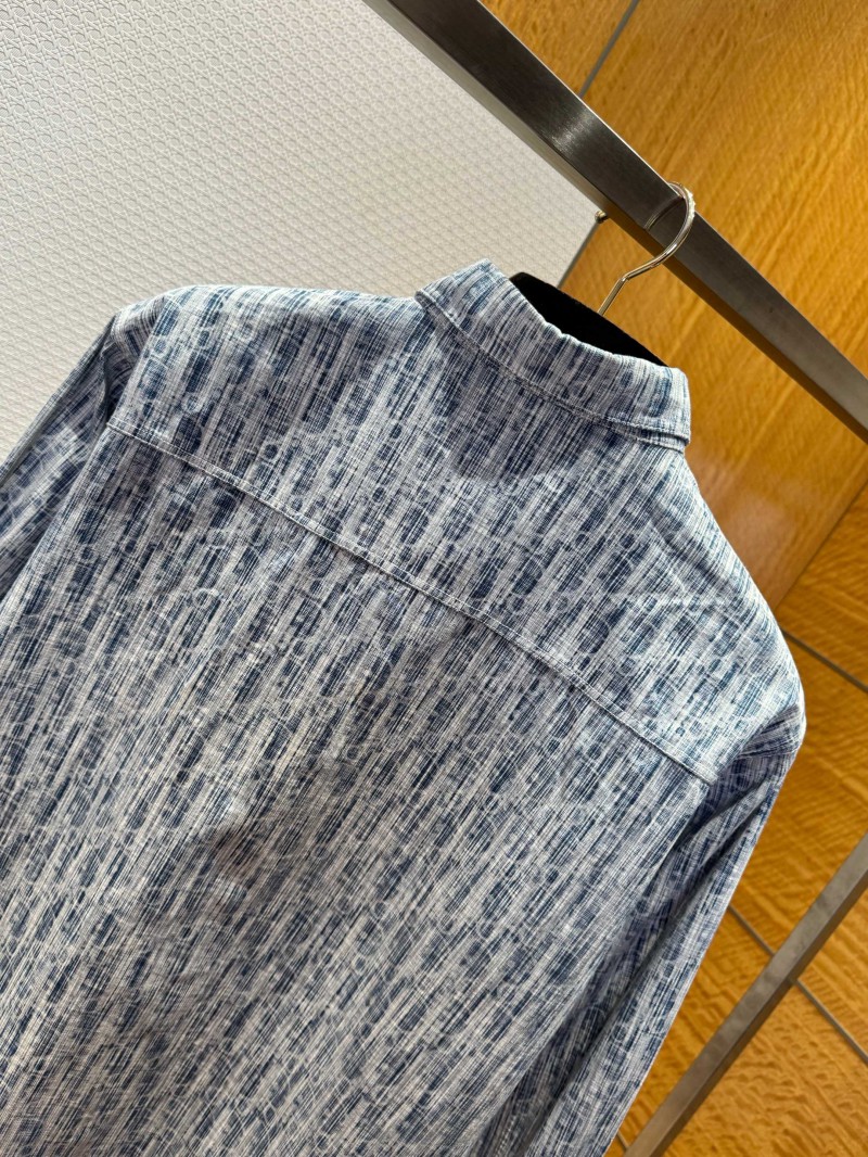 Dior All-Over Print Denim Lapel Collar Shirt 5