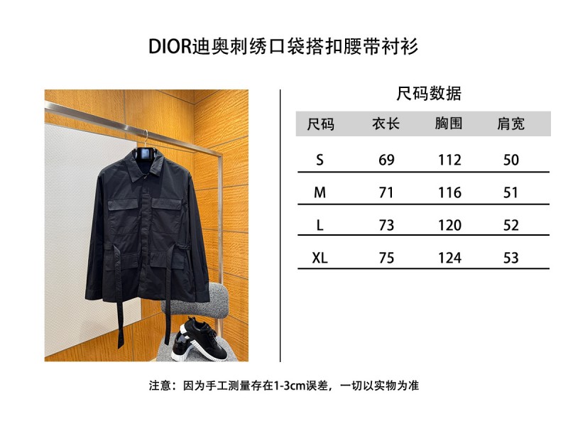 Dior Embroidered Pocket Buckle Waist Belt Shirt 9