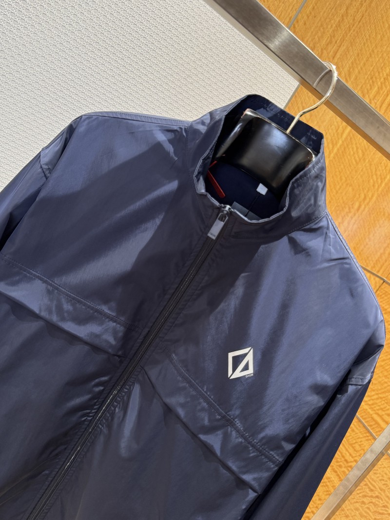 Dior Embroidered Solid Color Zipper Jacket 2
