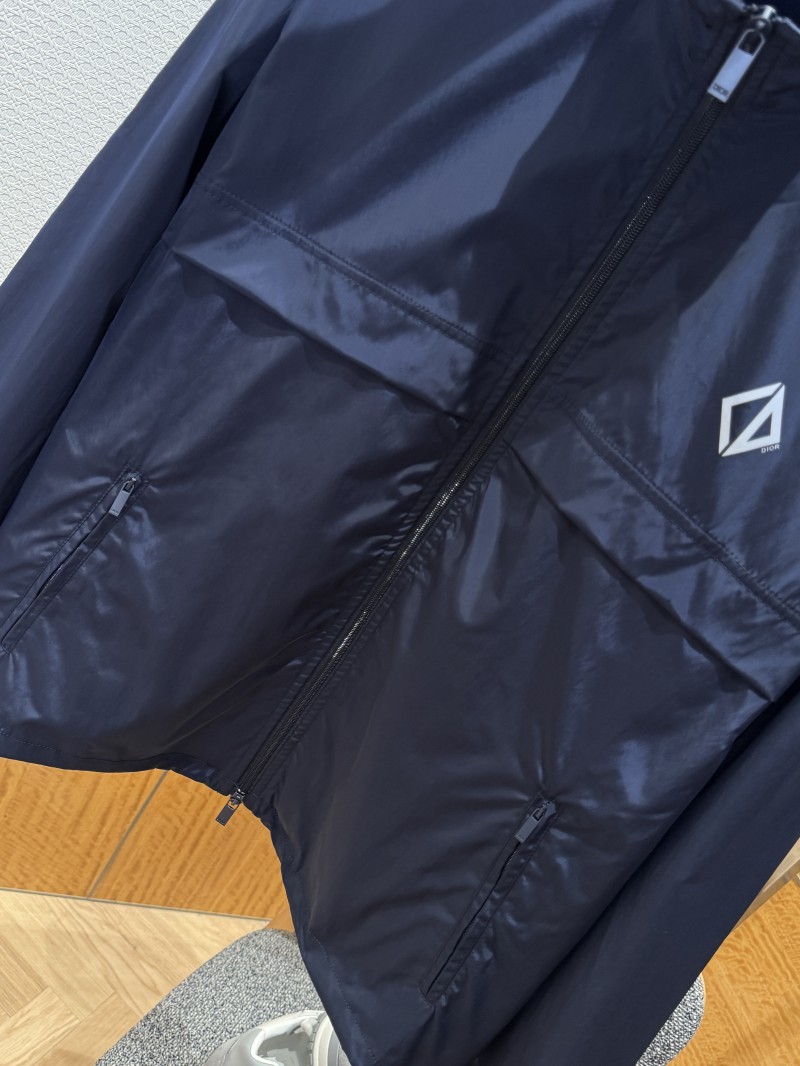 Dior Embroidered Solid Color Zipper Jacket 3