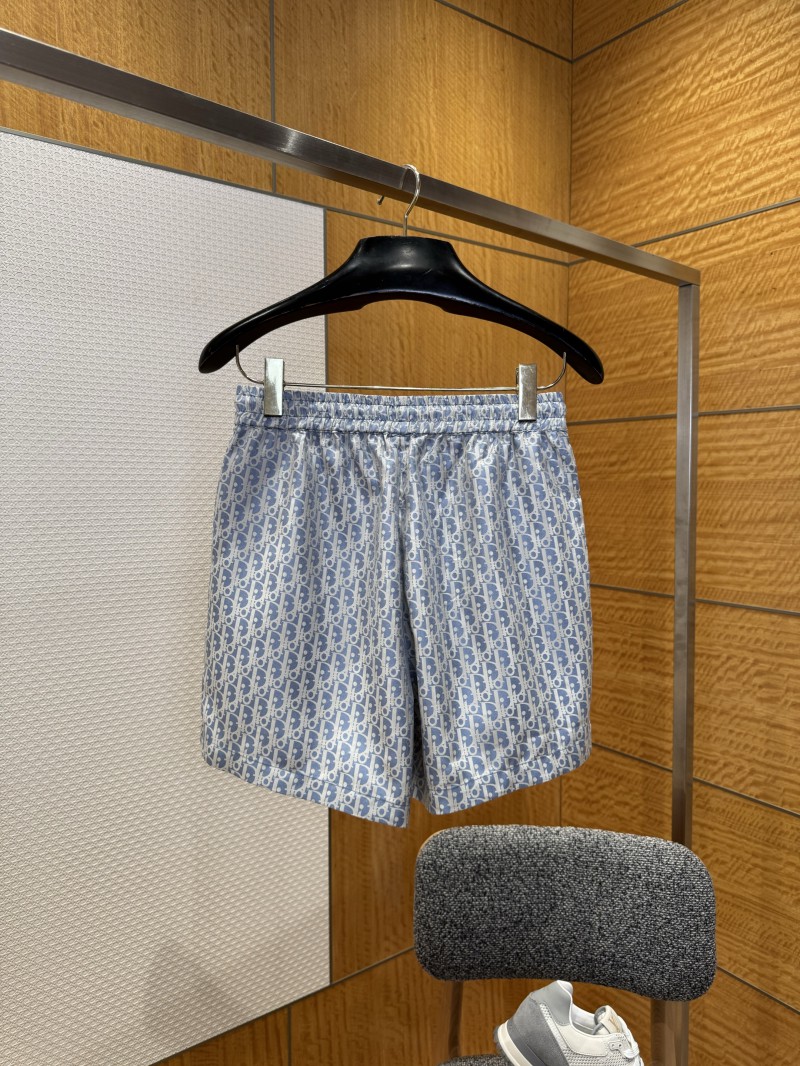 Dior Blue Taffeta Jacquard Shorts 1