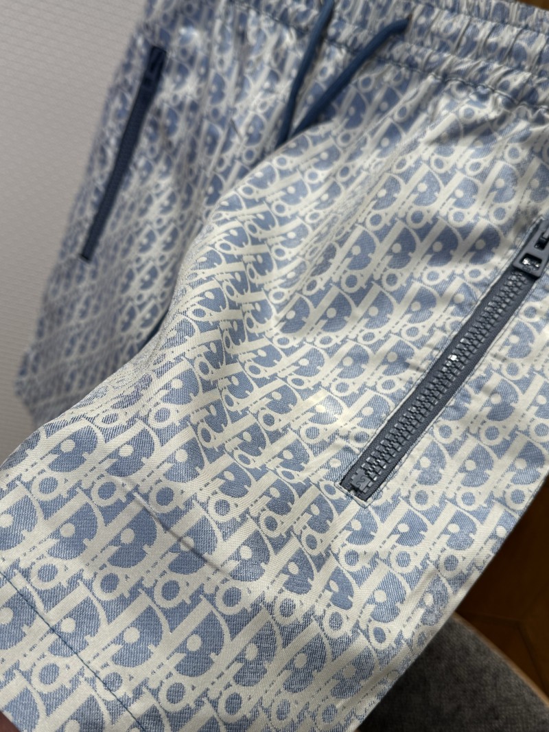 Dior Blue Taffeta Jacquard Shorts 4