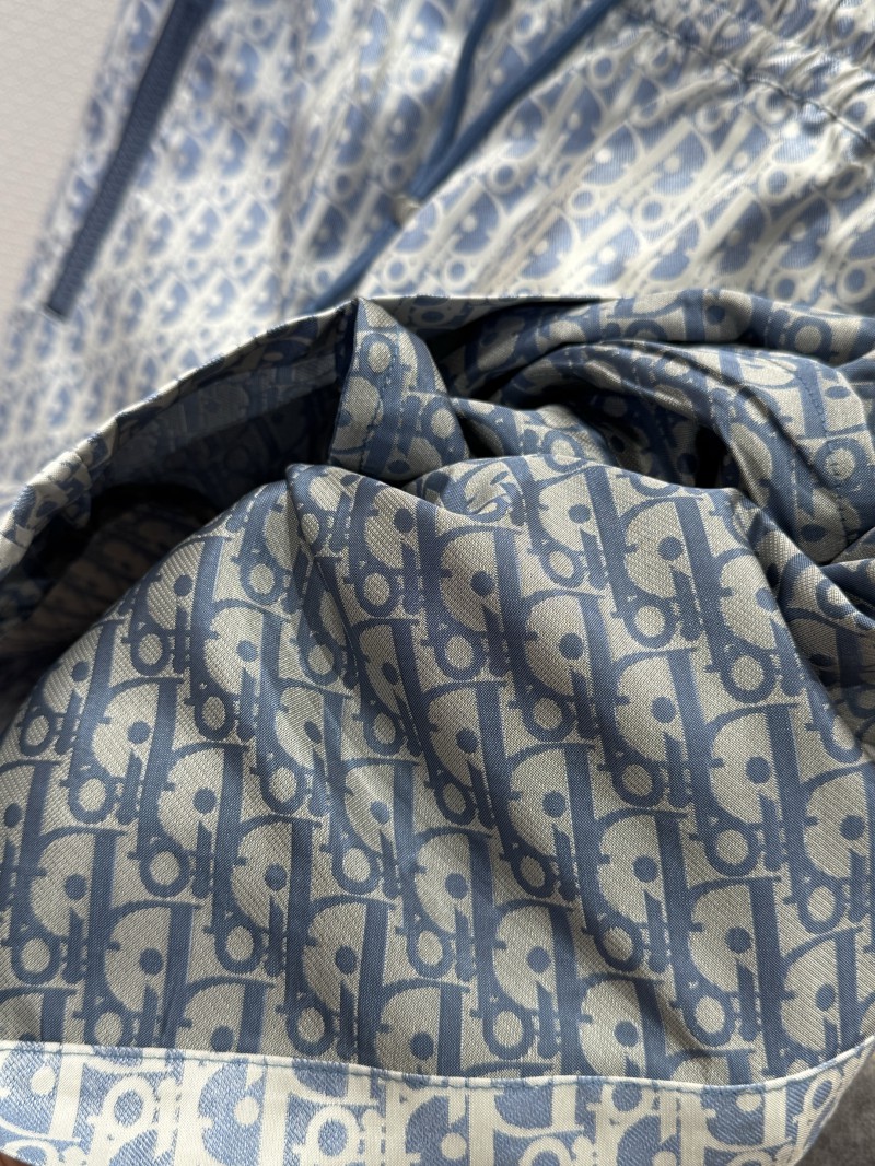 Dior Blue Taffeta Jacquard Shorts 5