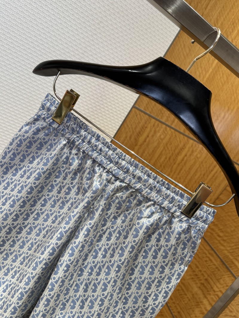 Dior Blue Taffeta Jacquard Shorts 6