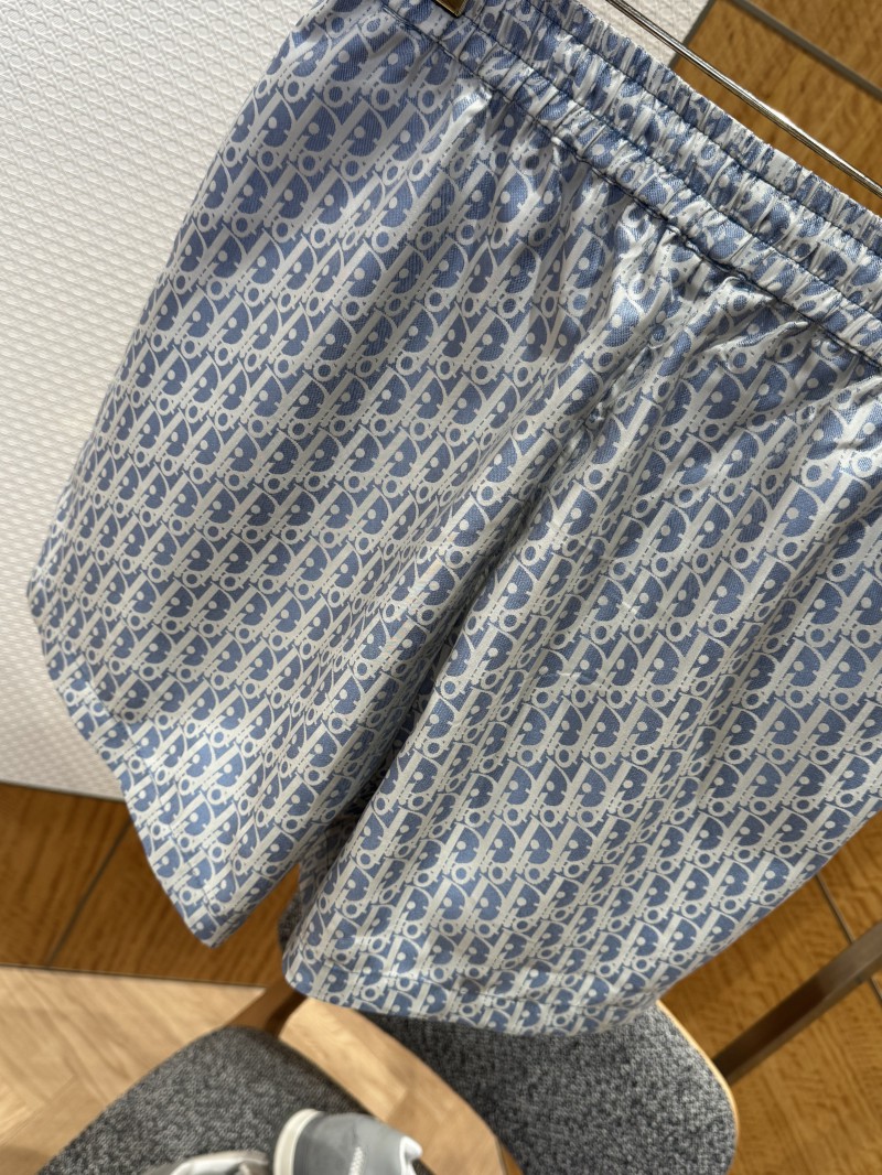 Dior Blue Taffeta Jacquard Shorts 7
