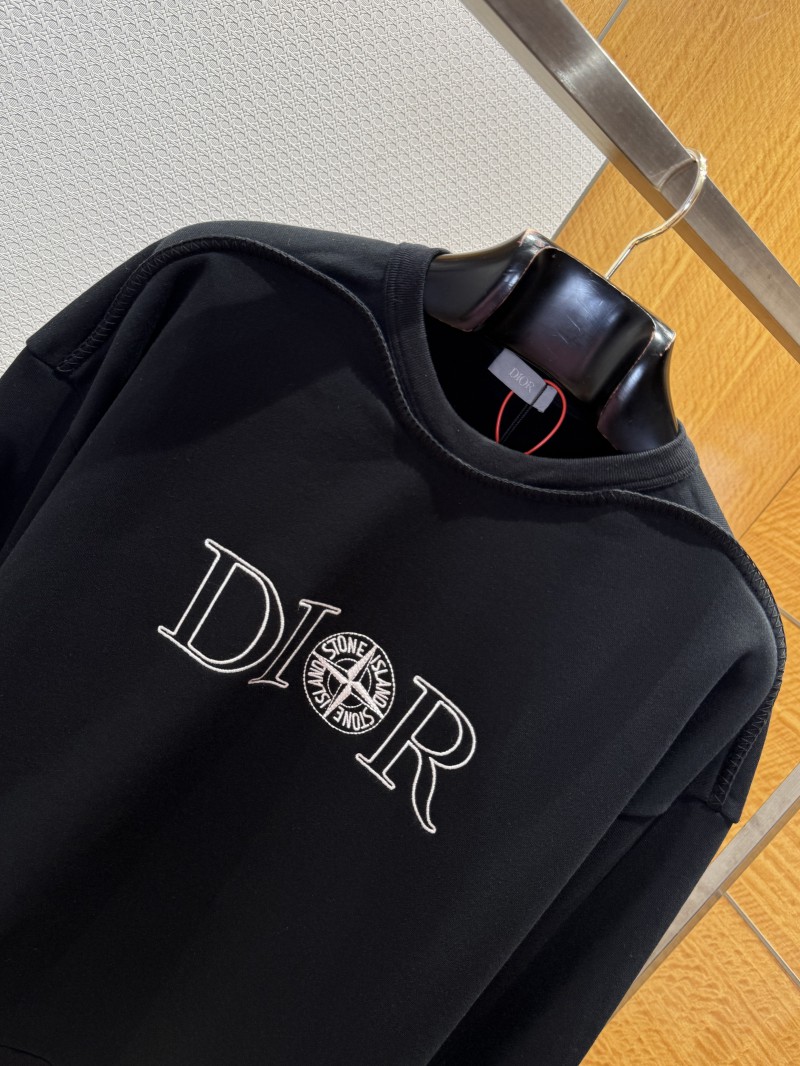 Dior Micro Logo Print Crew Neck Long Sleeve Sweatshirt 2