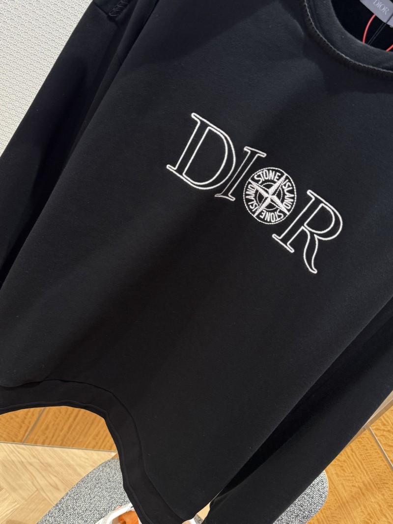 Dior Micro Logo Print Crew Neck Long Sleeve Sweatshirt 3