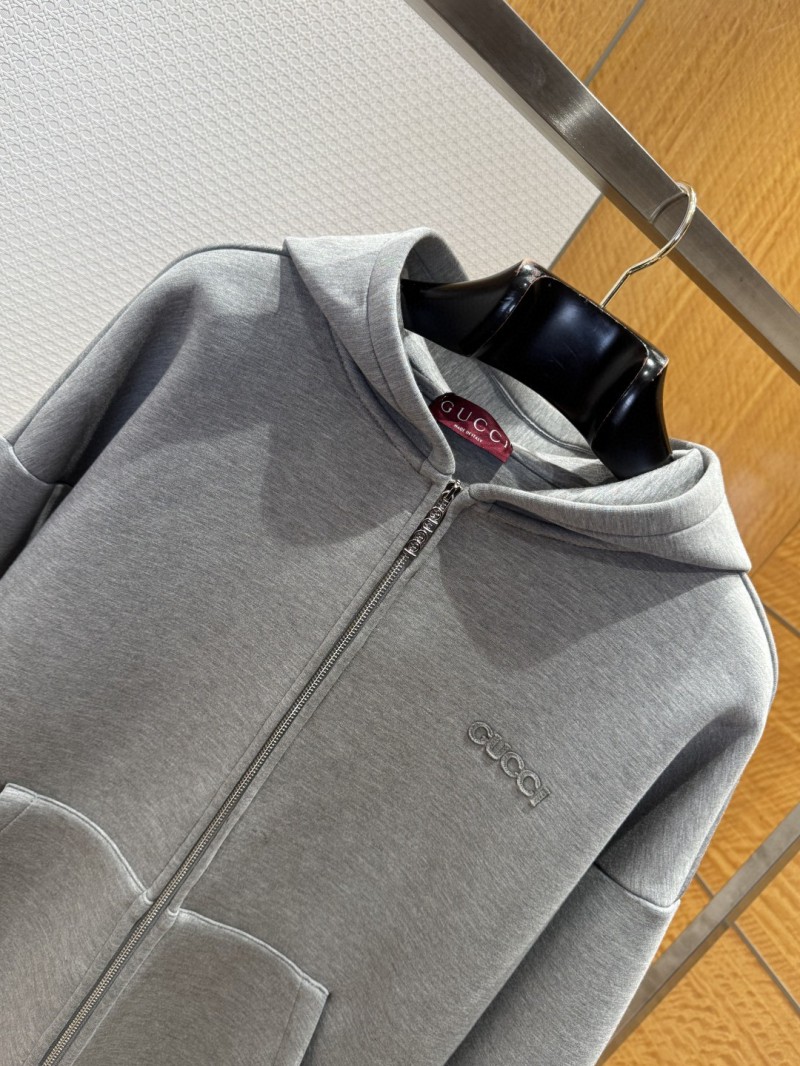 Gucci Solid Color Letter Embroidered Hooded Sweatshirt 2