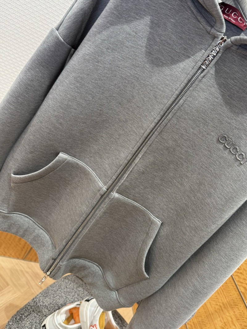 Gucci Solid Color Letter Embroidered Hooded Sweatshirt 3