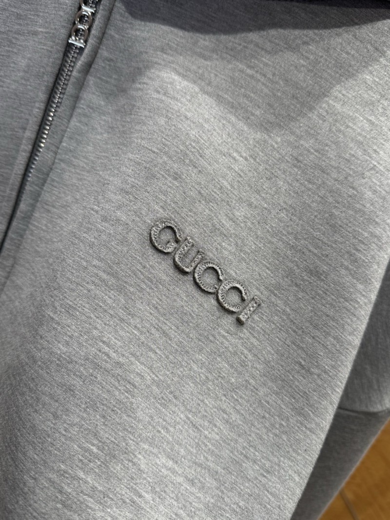 Gucci Solid Color Letter Embroidered Hooded Sweatshirt 5