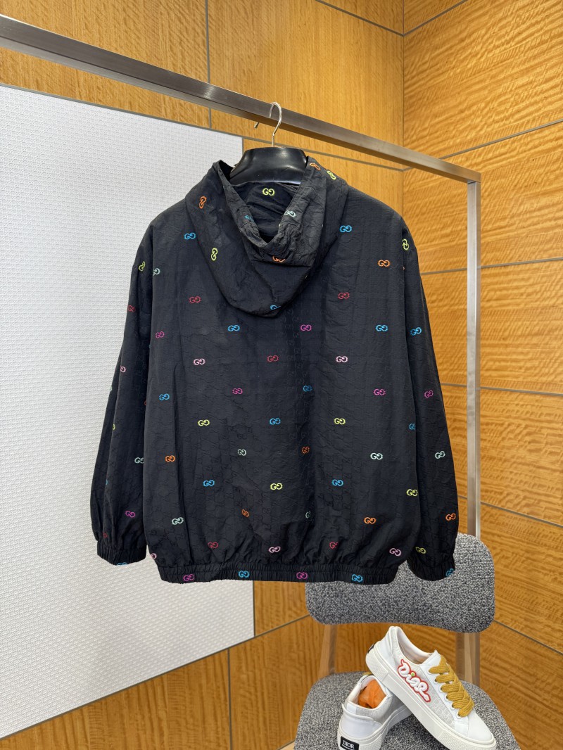 Gucci Color Jacquard Hooded Long-Sleeve Jacket 1