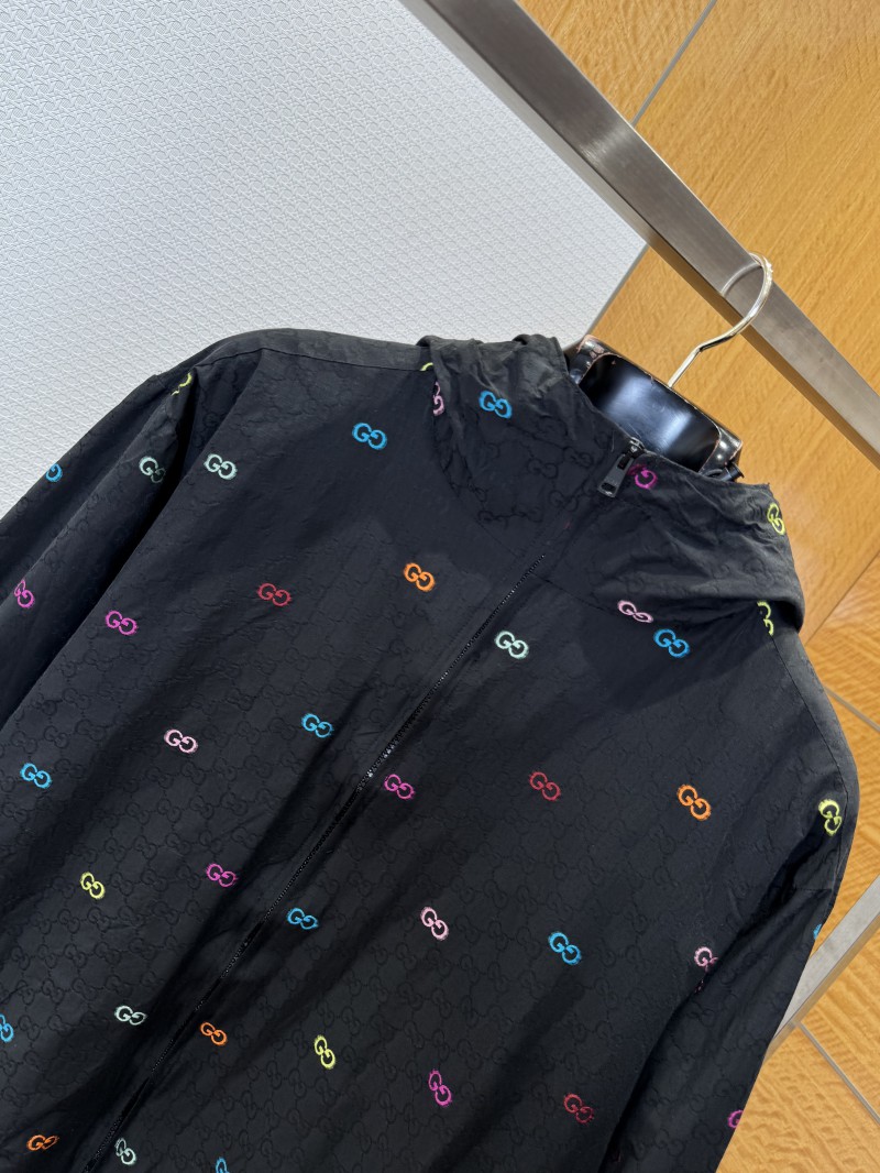 Gucci Color Jacquard Hooded Long-Sleeve Jacket 2