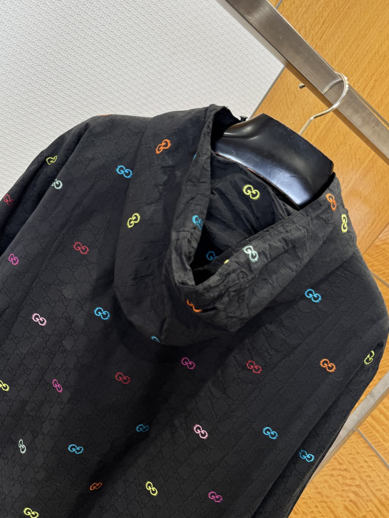 Gucci Color Jacquard Hooded Long-Sleeve Jacket 5