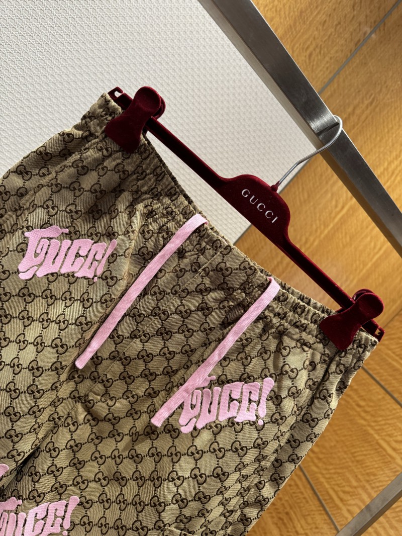 Gucci All-Over Letter Embroidered Shorts 2