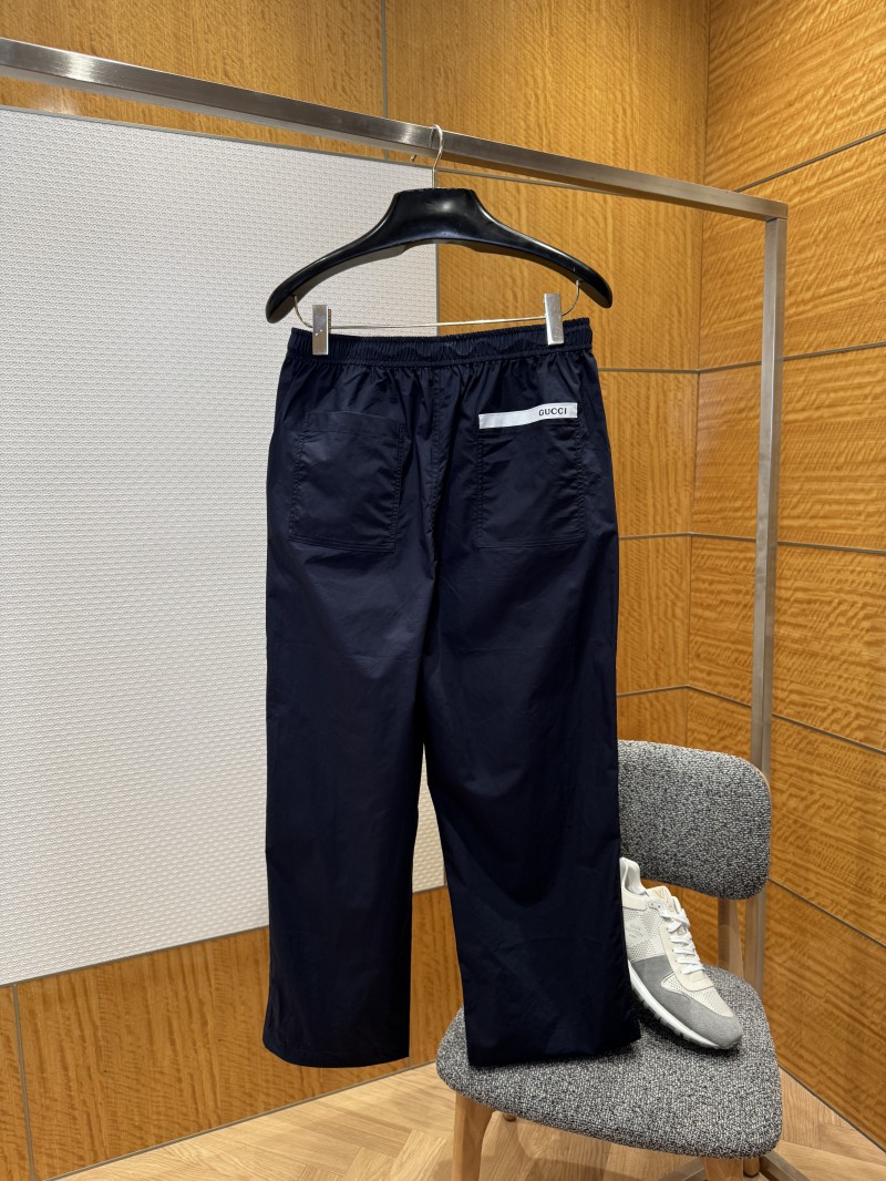 Gucci Letter Logo Cotton Poplin Trousers 1